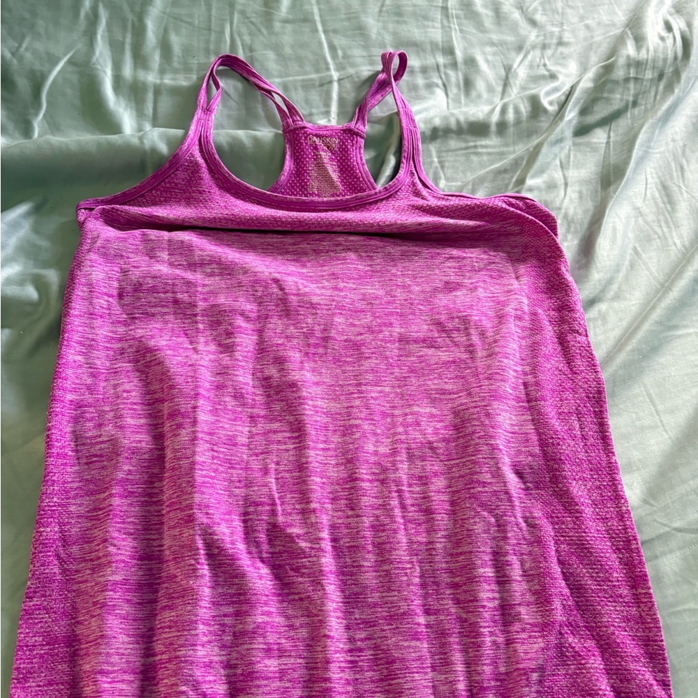 Danskin Now Pink Fitted Sleeveless Tank Top